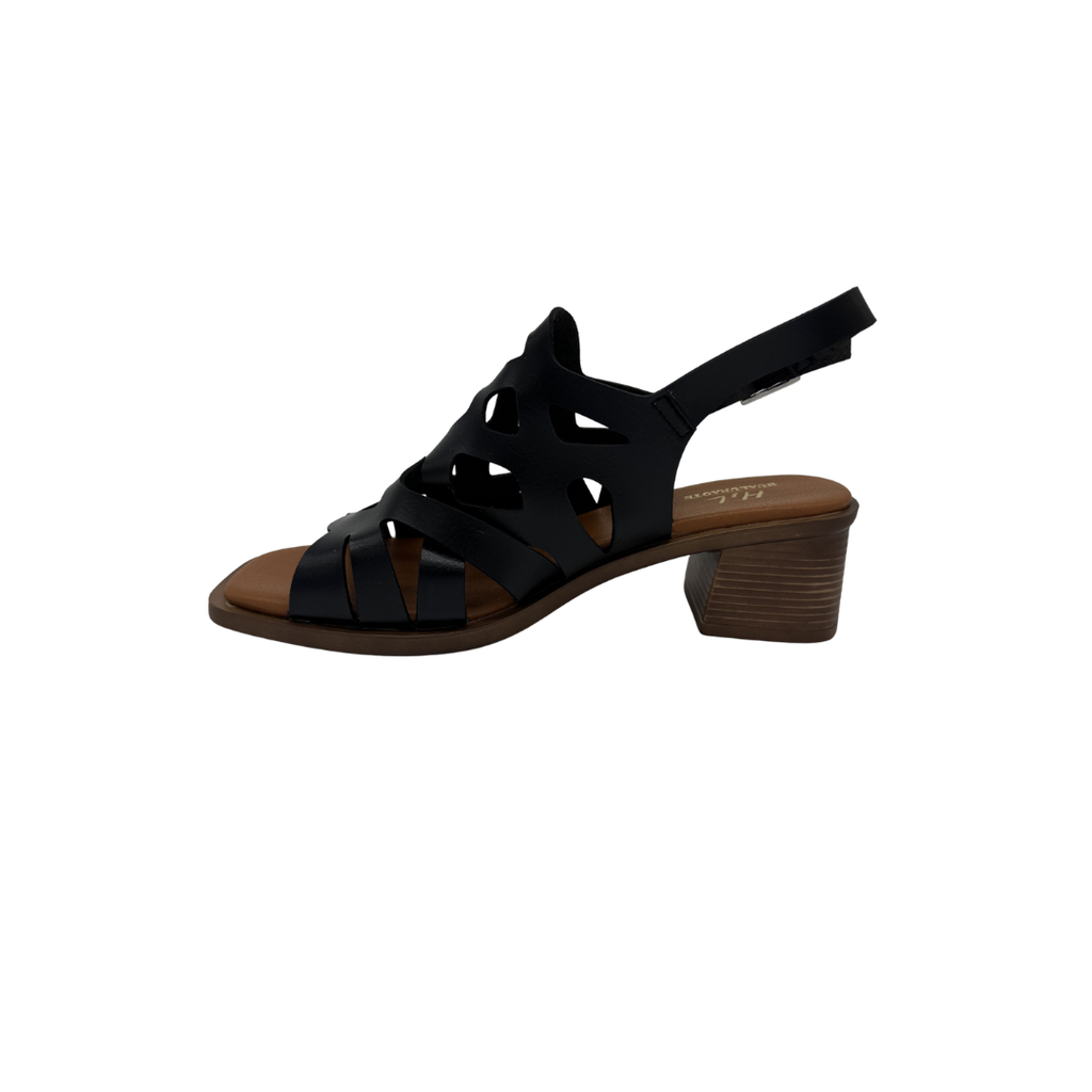 Sandalias de Tacón Medio Caladas H&L