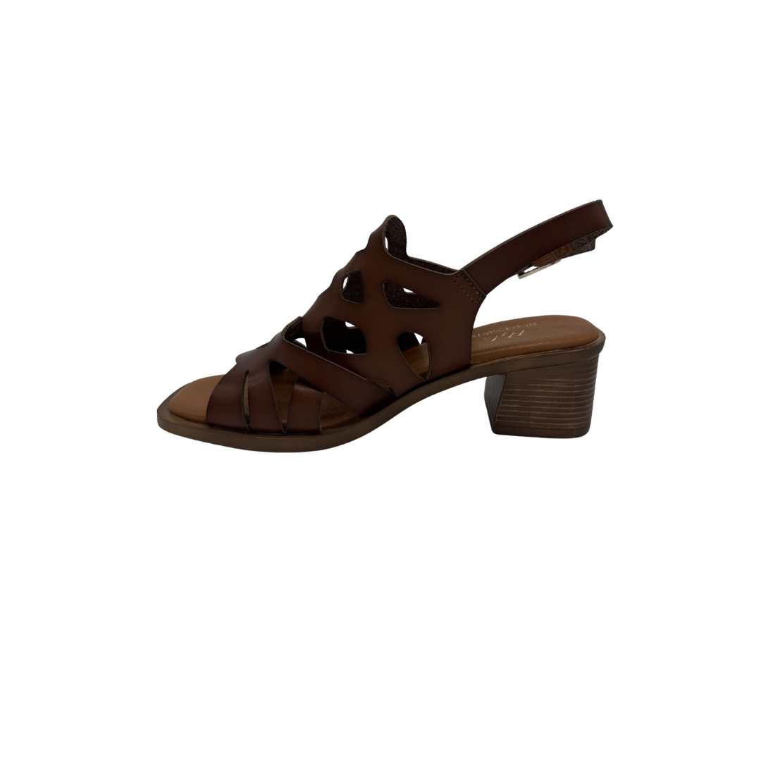 Sandalias de Tacón Medio Caladas H&L