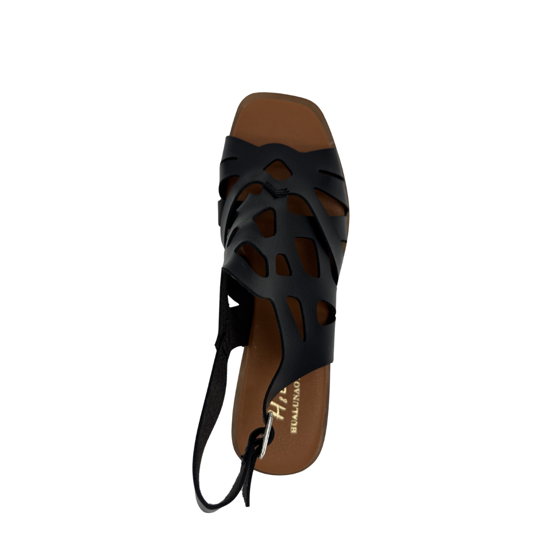 Sandalias de Tacón Medio Caladas H&L