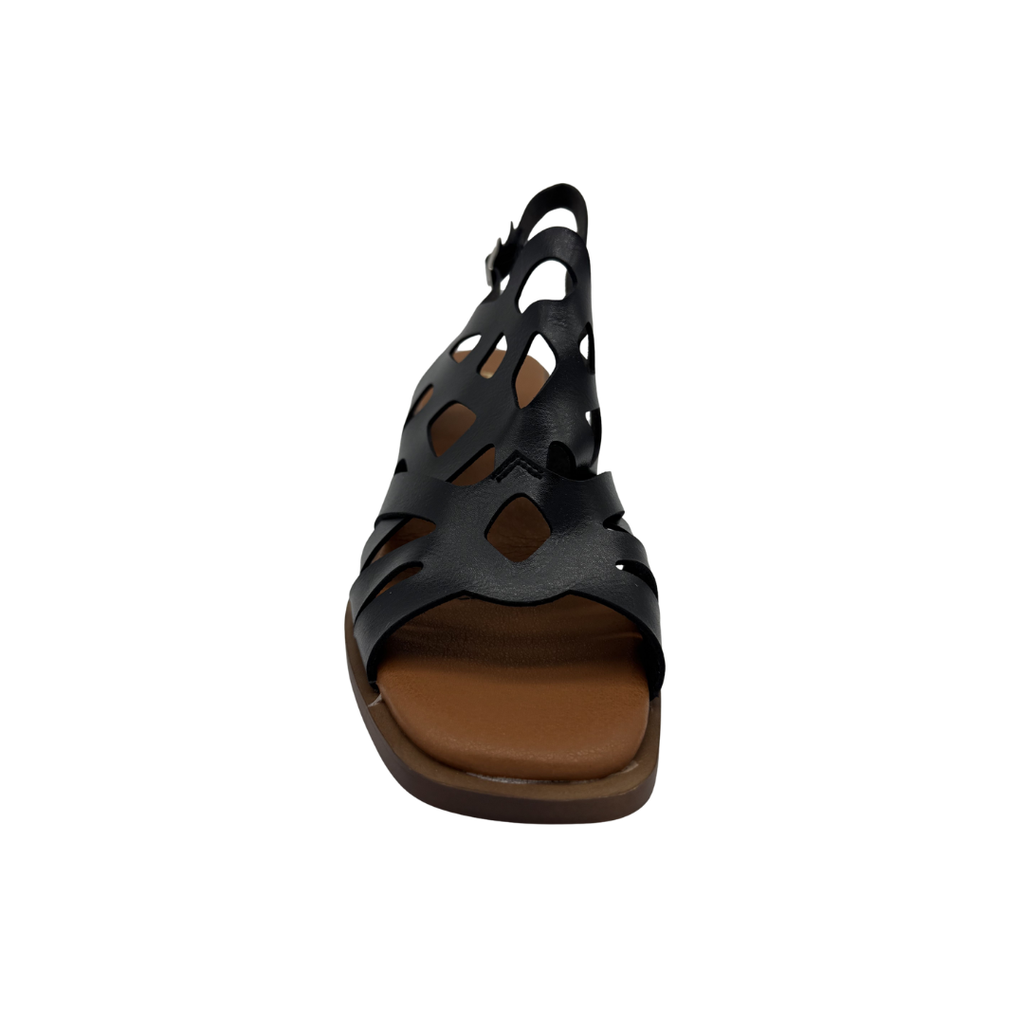 Sandalias de Tacón Medio Caladas H&L